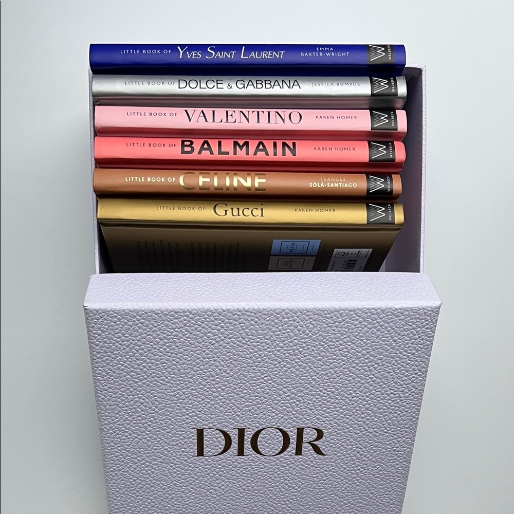 Luxury Fashion Book Set (6) + Authentic DIOR Gift Box | Chic Decor
